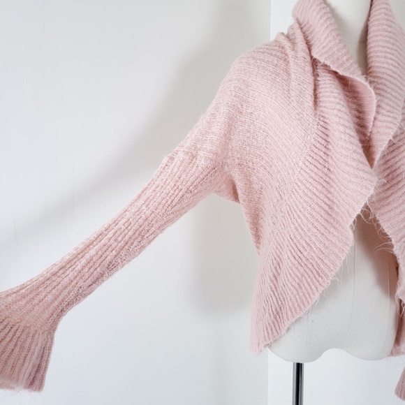 *Free With Purchase* Pastel Pink Knit Bolero Scarf Long Sleeve Pastel Comfy - Picture 7 of 12